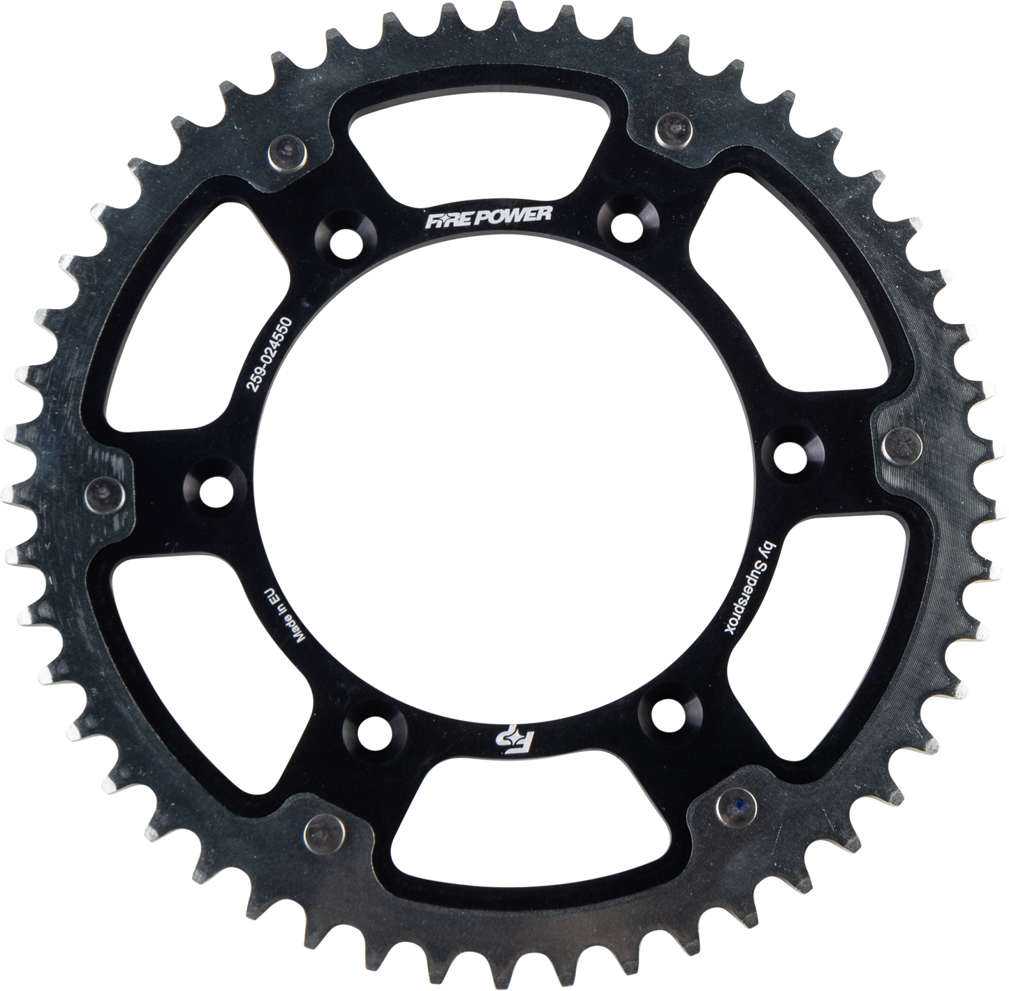 FIRE POWER FPH - 245 - 50 - BLK Rear Sprocket Hybrid 50T Black/Silver - Kelly Motorsports