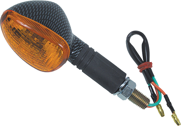 FIRE POWER Oval Marker Light Front Carbon - Part 01100072 - Kelly Motorsports