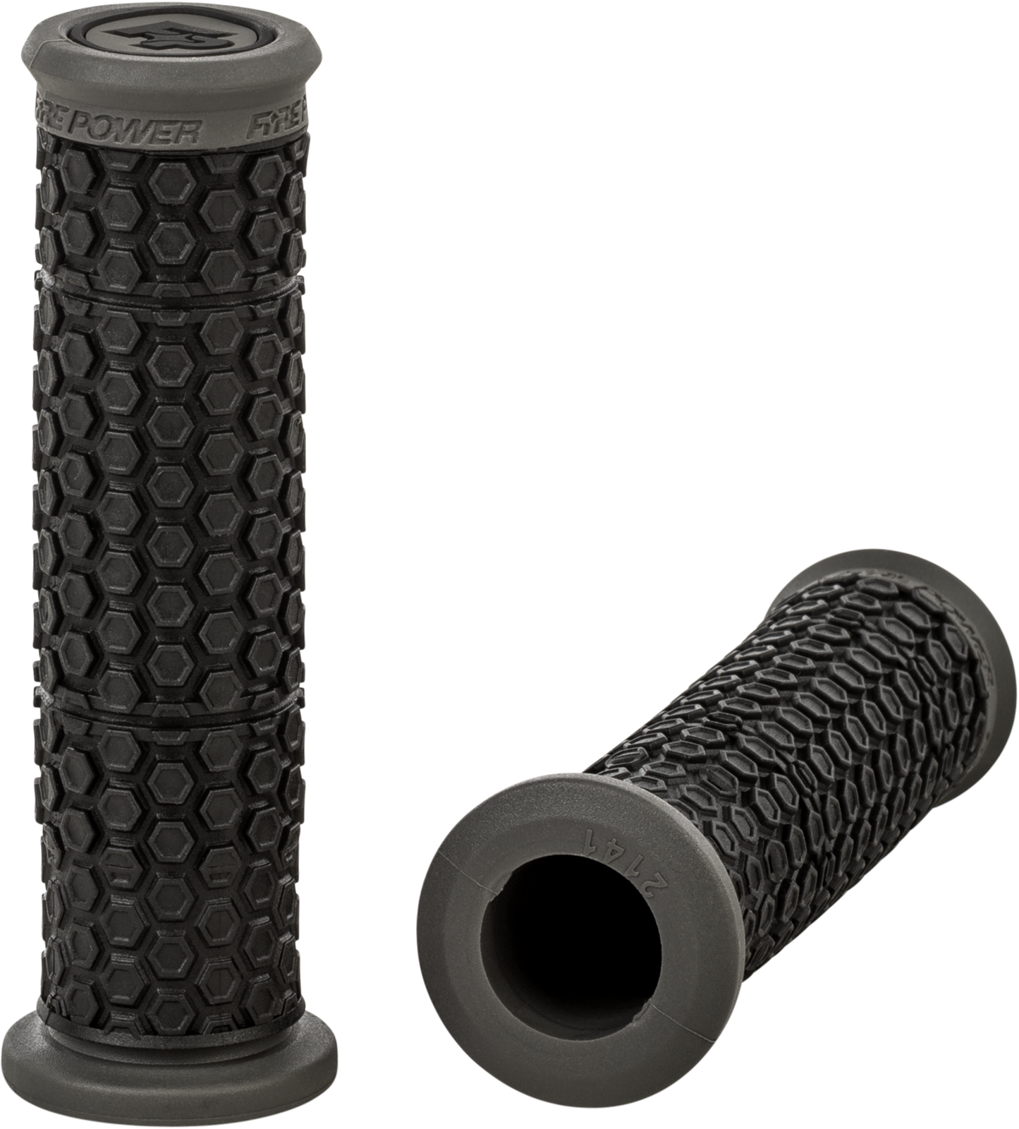 Fire Power Pilot ATV Standard Grips Black/Gray – Durable Offroad Hand Grips with Comfort and Control - Kelly Motorsports