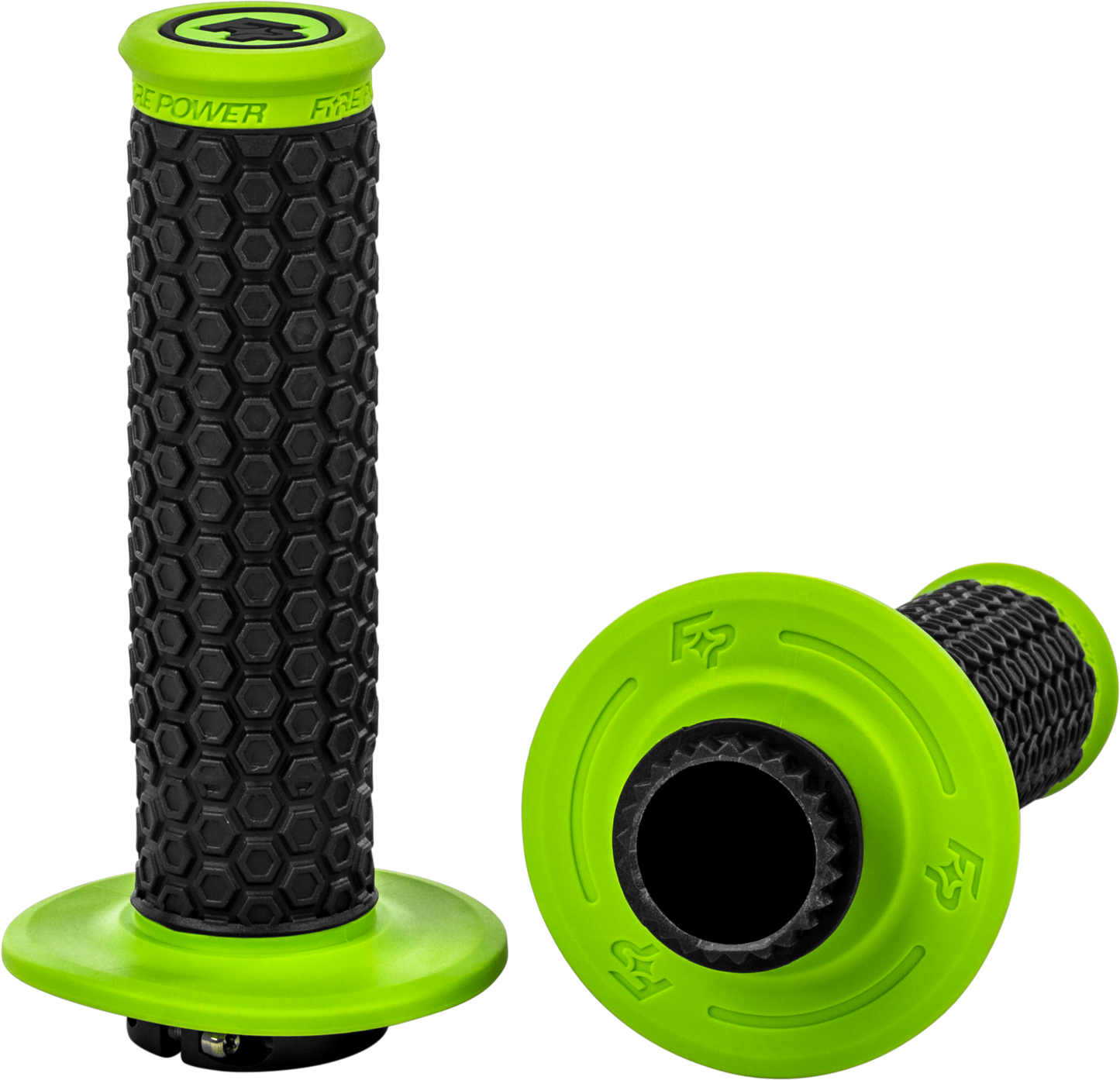 FIRE POWER Pilot MX Lock - On Grips Green – Easy Install, Durable Aluminum, Universal Fit - Kelly Motorsports