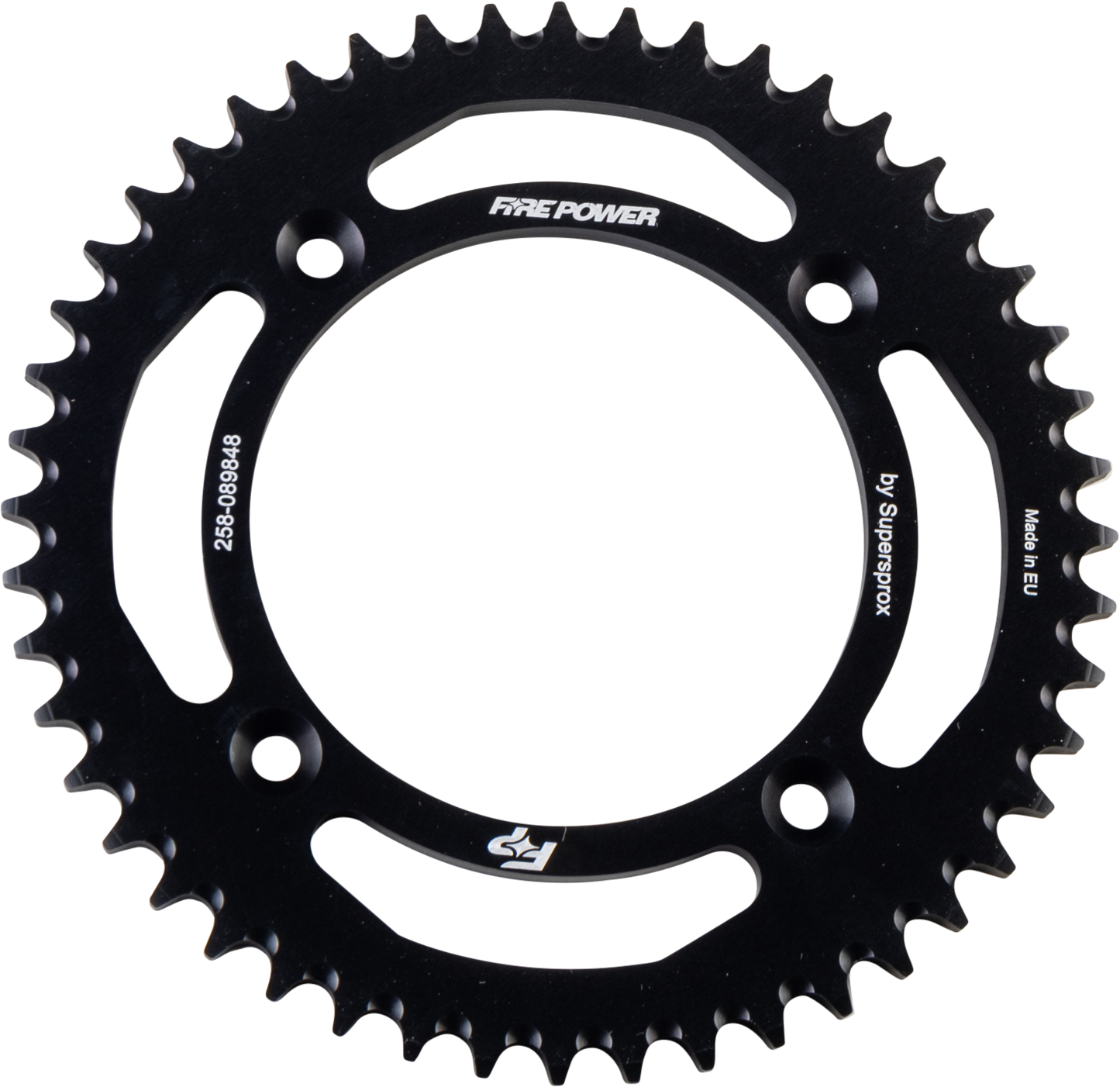 FIRE POWER Rear Aluminum Sprocket 48T for Gas - Gas MC 85 (Part Number FPA - 898 - 48 - BLK) - Kelly Motorsports