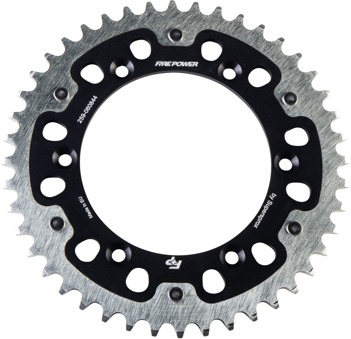 FIRE POWER Rear Sprocket Hybrid 44T Black/Silver for Kawasaki KLX400R - Part FPH - 808 - 44 - BLK - Kelly Motorsports
