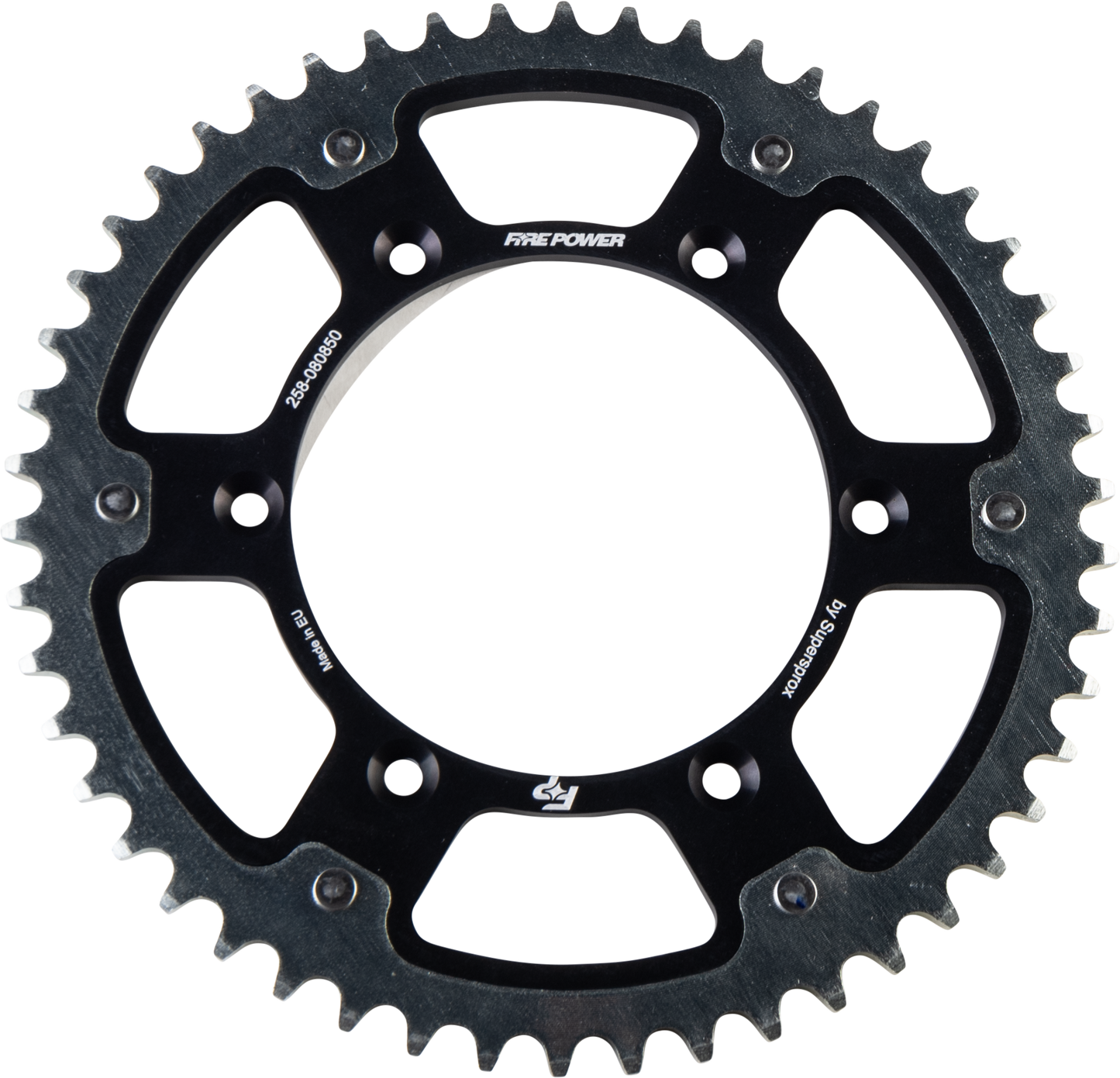 FIRE POWER Rear Sprocket Hybrid 50T Black/Silver for 2003 Kawasaki KLX400R - Kelly Motorsports