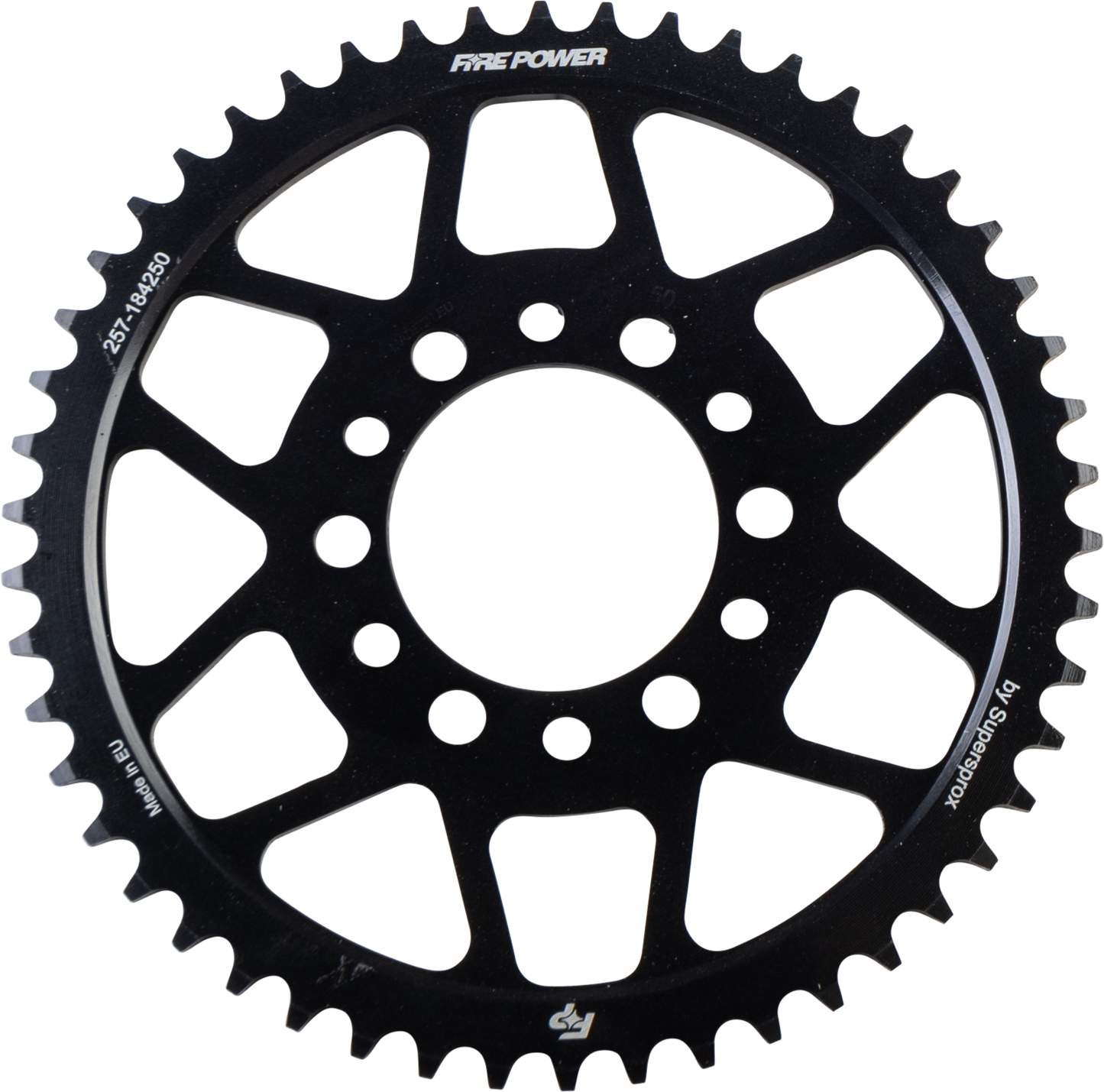 FIRE POWER Rear Sprocket Steel 50T Black (Part Number: FPS - 1842 - 50 - BLK) - Kelly Motorsports