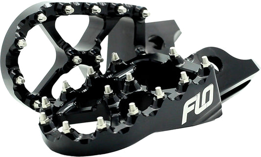 FLO MOTORSPORTS Pro Series Foot Pegs Black for Kawasaki KX85 - Part FPEG - 797BLK - Kelly Motorsports