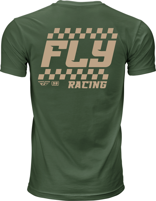 Fly Racing 354 - 0405S Fly Staple Tee Green Small - Premium Cotton Crew Neck T-Shirt - Kelly Motorsports