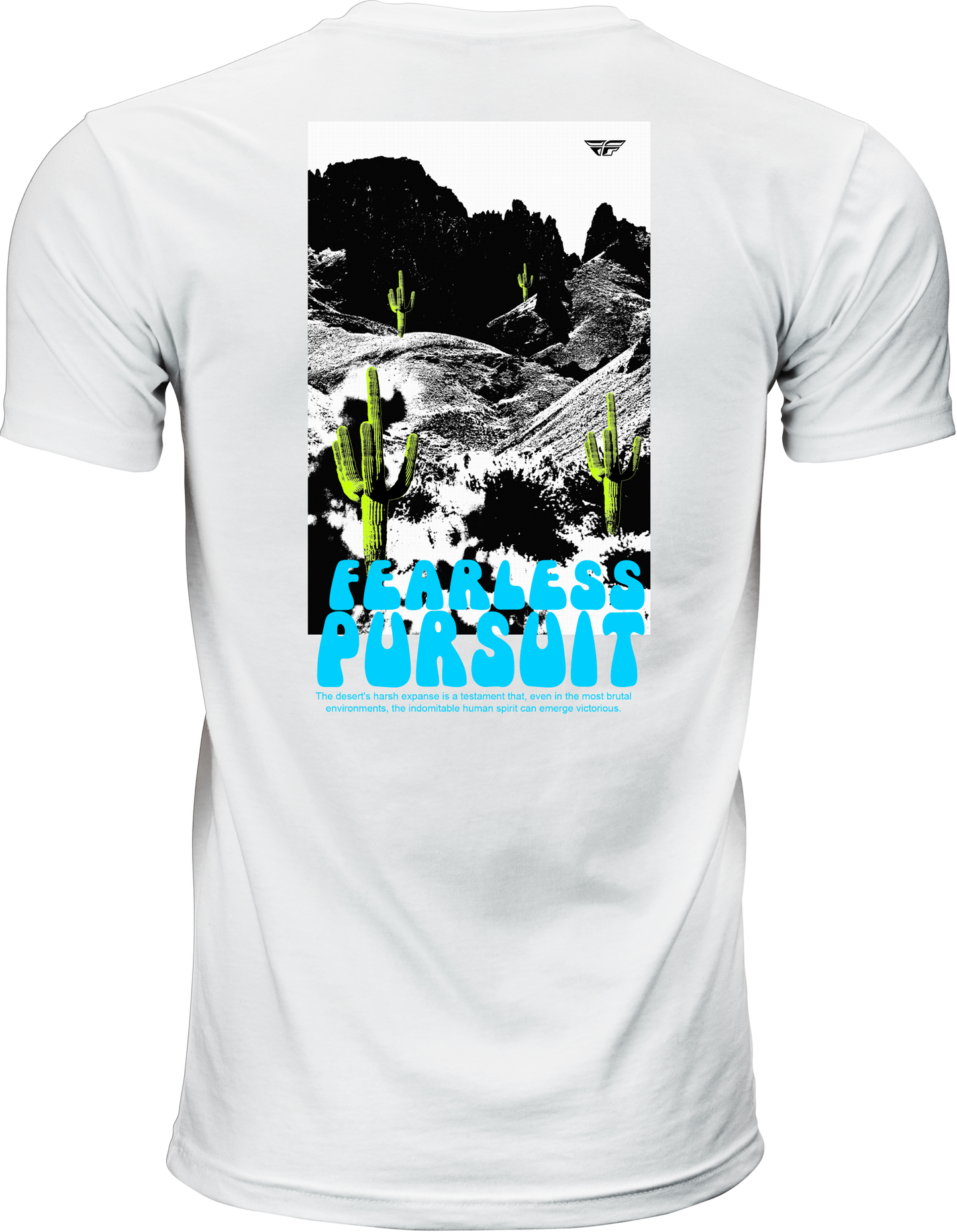 Fly Racing Desert Tee White 2X – Premium Combed Cotton Motorcycle T-Shirt - Kelly Motorsports