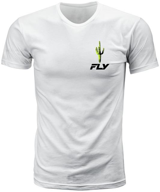 Fly Racing Desert Tee White 2X – Premium Combed Cotton Motorcycle T-Shirt - Kelly Motorsports