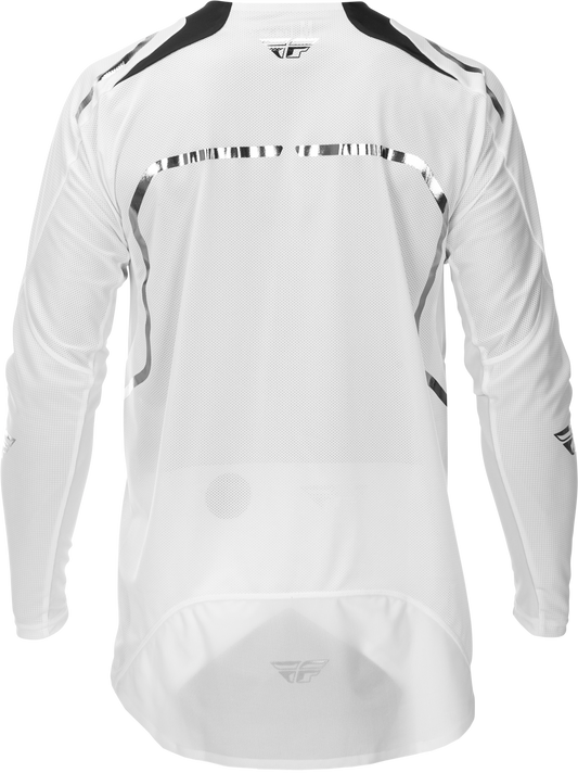 Fly Racing Evolution DST Le Flash Jersey White/Silver XL – Lightweight Performance Cycling Jersey - Kelly Motorsports