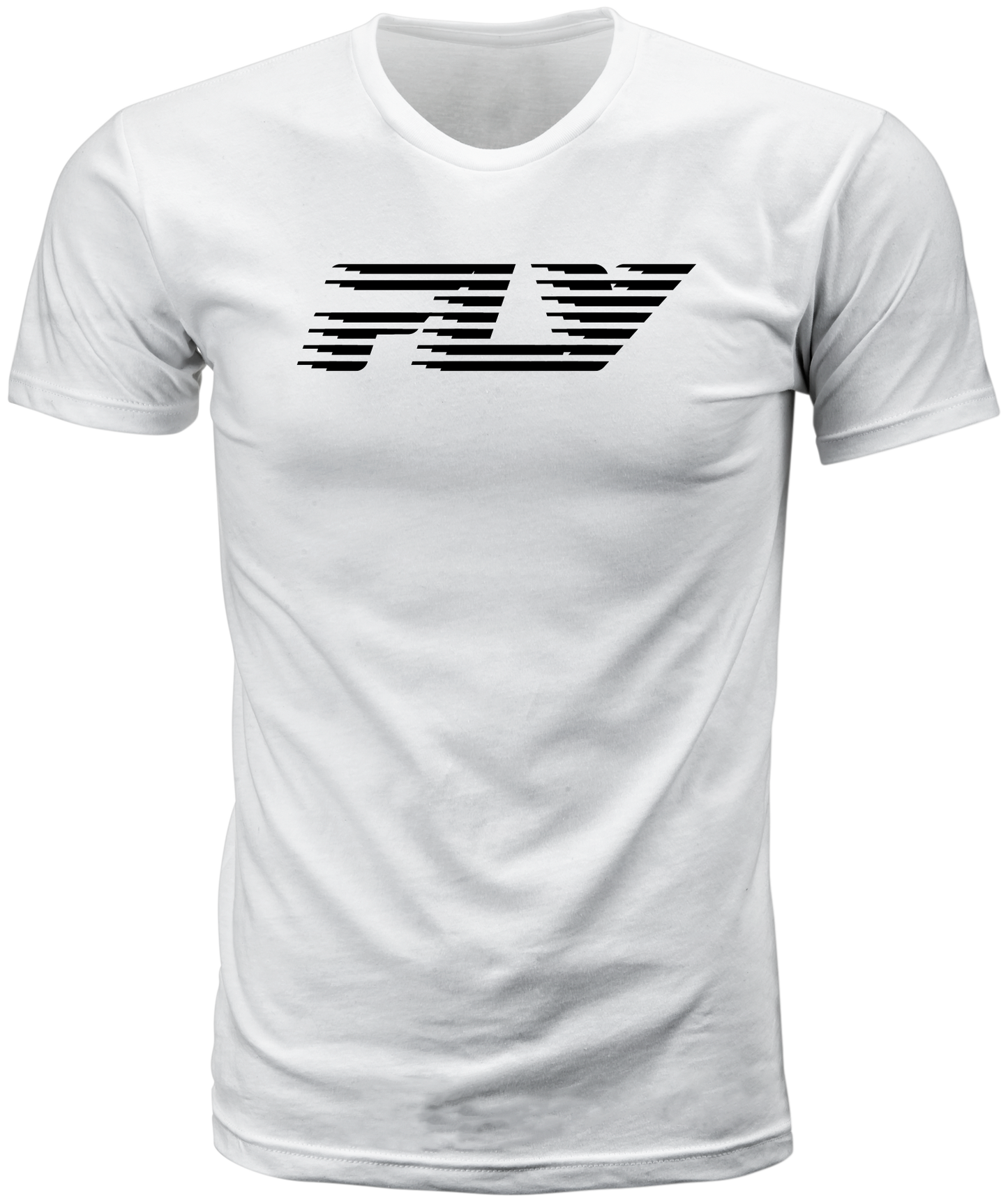 Fly Racing Fly Fast Tee White Medium - Comfortable 100% Cotton Crew Neck T-Shirt - Kelly Motorsports