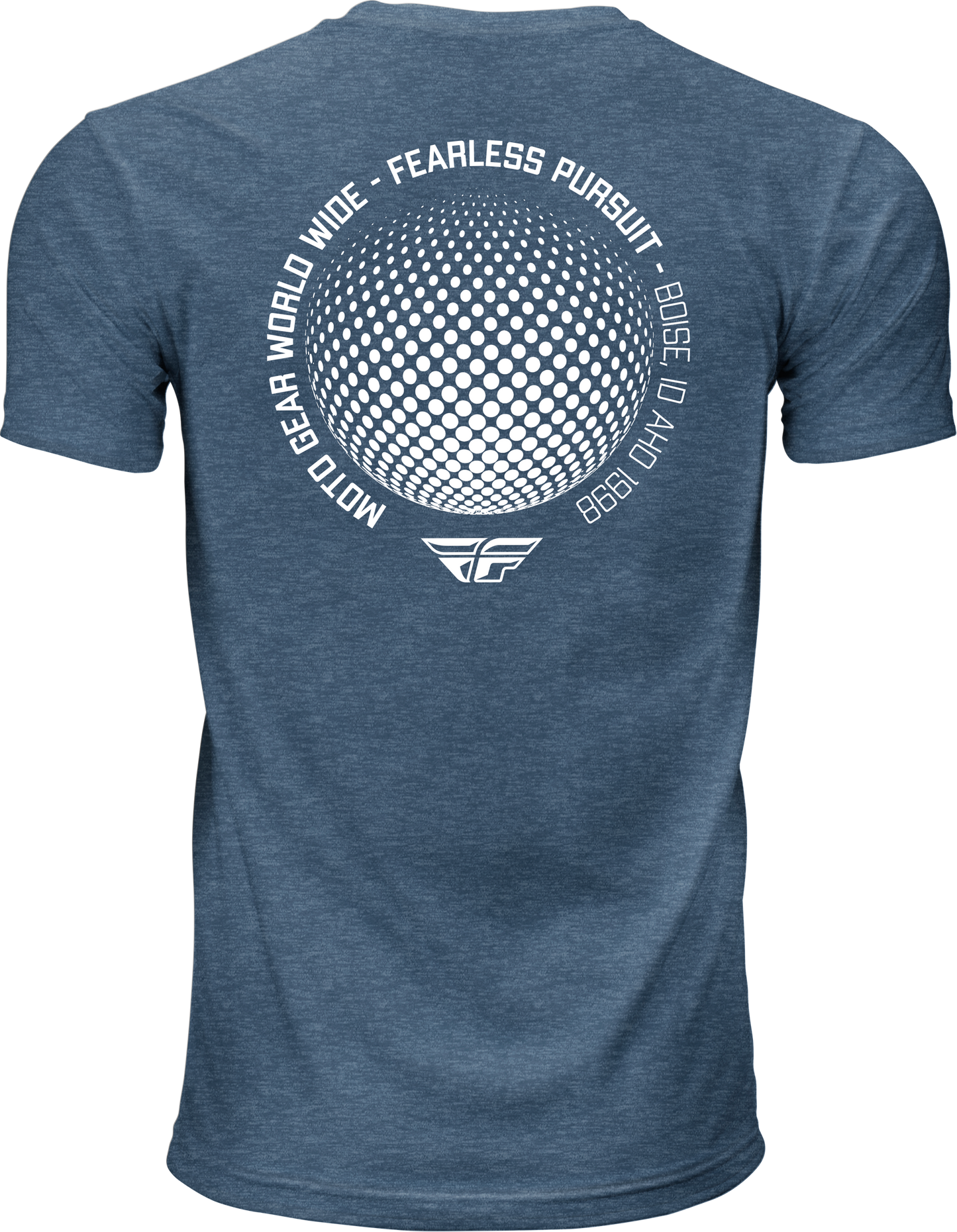 Fly Racing Fly Worldwide Tee Blue XL - Comfortable 100% Cotton Crew Neck T-Shirt - Kelly Motorsports