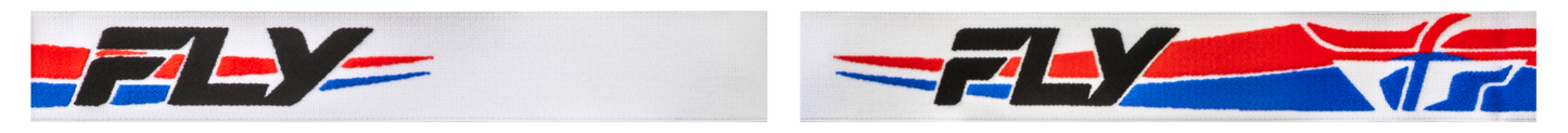 Fly Racing Focus Snow Goggle White/Red/Blue with Dark Blue Mirror and Smoke Lens - Kelly Motorsports