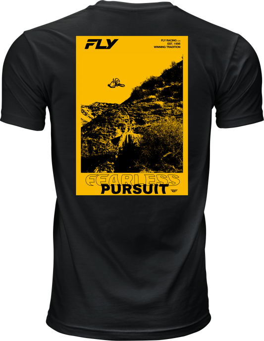 Fly Racing Freeride Tee Black Large – Comfortable 100% Combed Ring - Spun Cotton Crew Neck T-Shirt - Kelly Motorsports