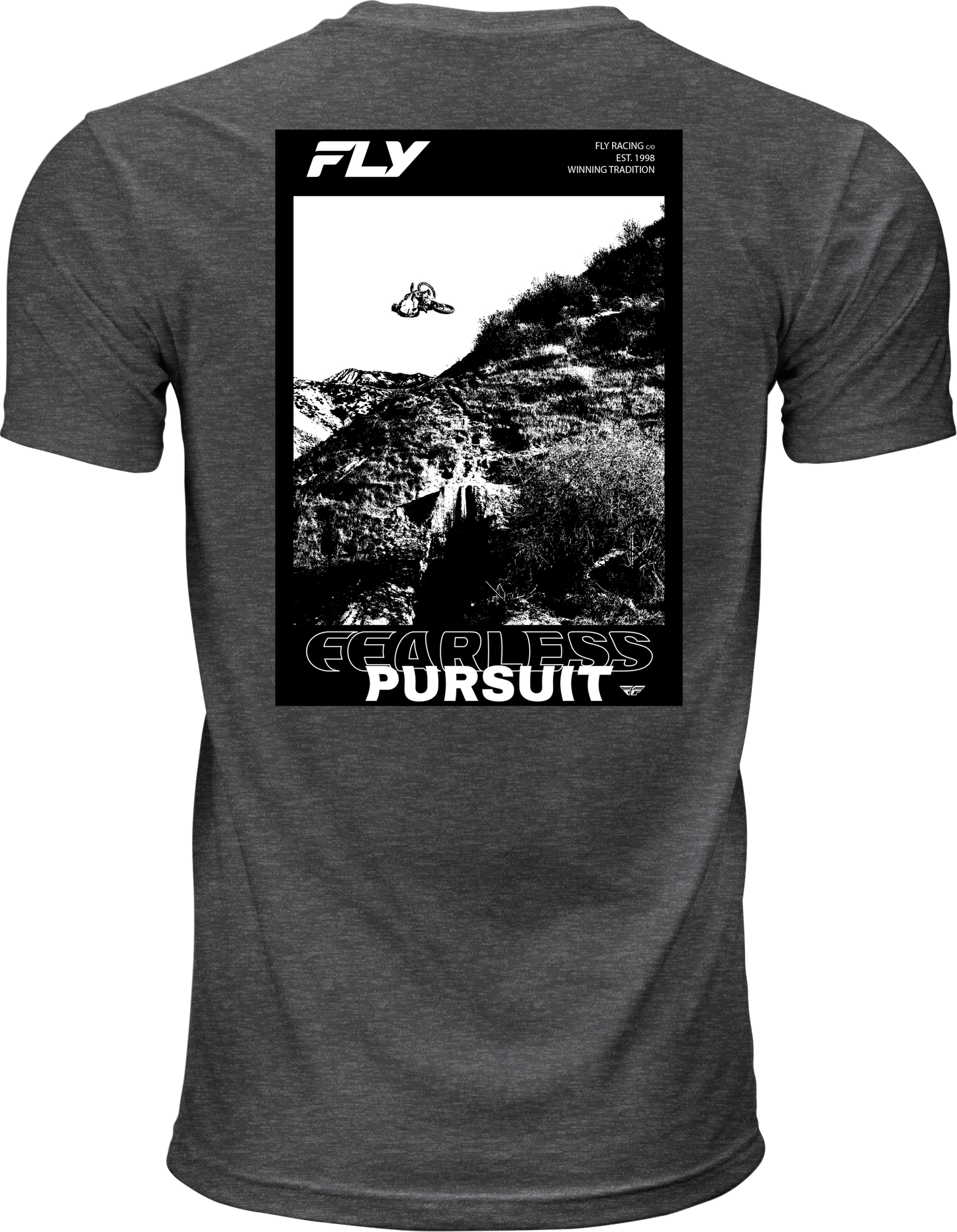 Fly Racing Freeride Tee Grey 2X - Comfortable 100% Cotton Crew Neck T-Shirt - Kelly Motorsports