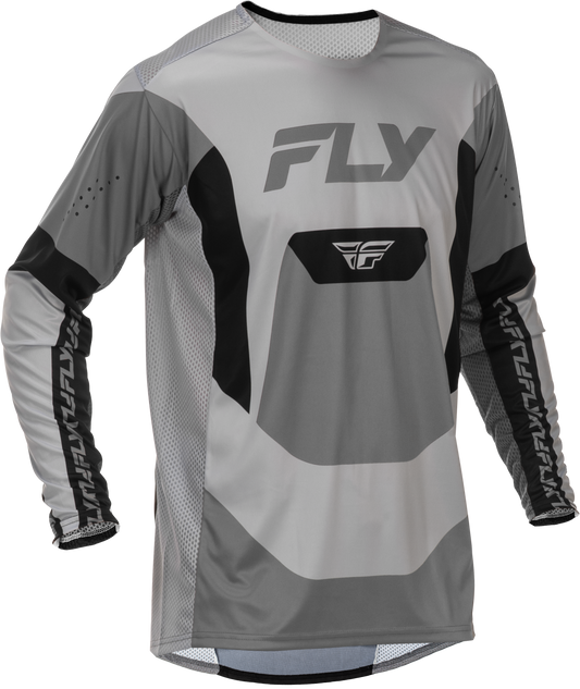 Fly Racing Lite Jersey Grey/Black 2X - Lightweight Motorcycle Riding Jersey with Advanced Ventilation - Kelly Motorsports