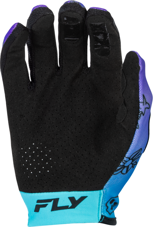 Fly Racing Lite Outline Gloves Purple/Blue/Black Medium - Touch Screen Compatible, Lightweight Design - Kelly Motorsports