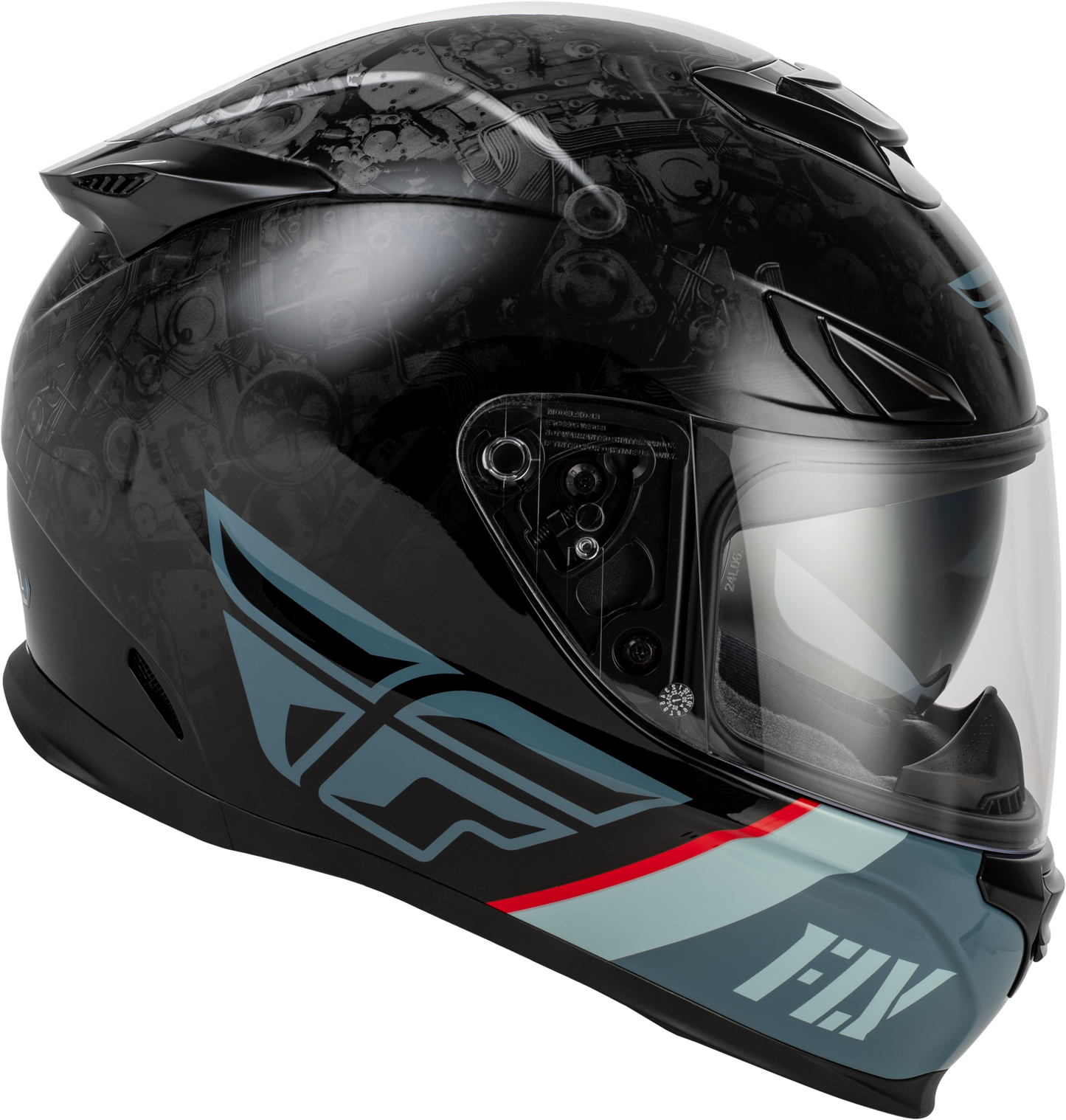 Fly Racing Sentinel Mechanical Helmet Black/Grey/Red XL - Durable Protective Gear - Kelly Motorsports