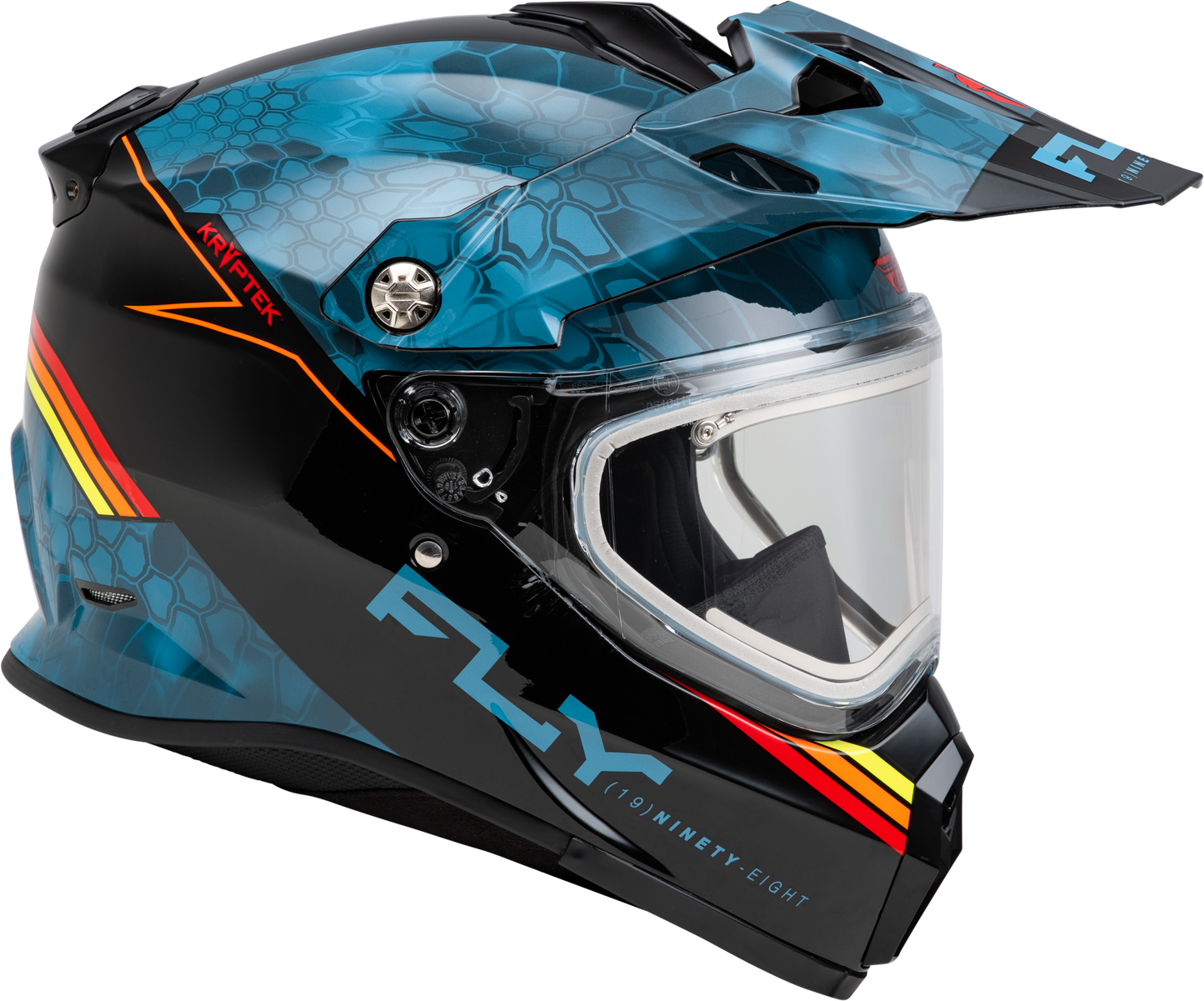 Fly Racing Trekker CW Conceal Helmet with Electric Shield - Slate, Black, Red, XL - Kelly Motorsports