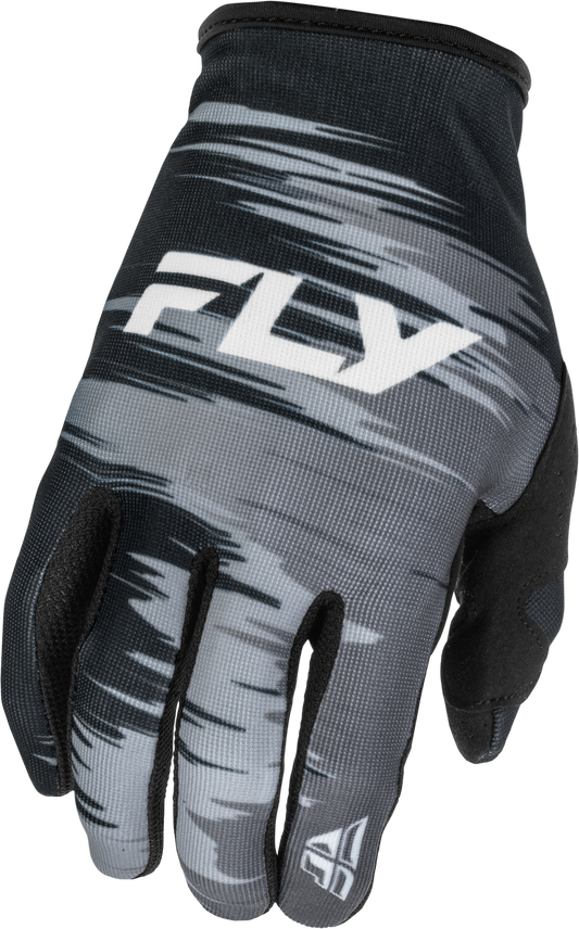 Fly Racing Women's Lite Gloves Black/Grey/White Medium - Lightweight Minimalist Race Gloves with Touch Screen Compatibility - Kelly Motorsports
