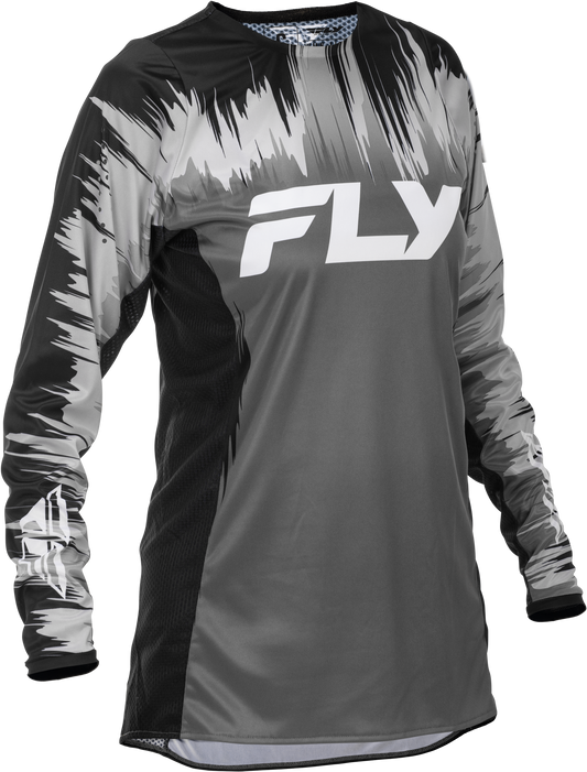 Fly Racing Women's Lite Jersey Black/Grey/White Large – Performance Motocross Jersey - Kelly Motorsports