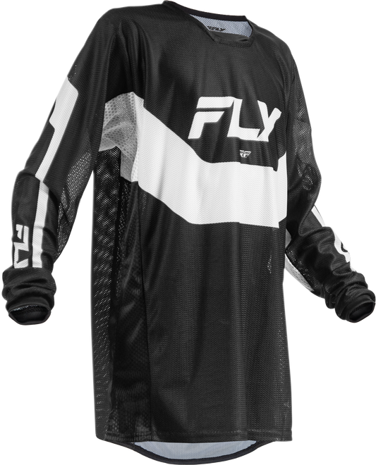 Fly Racing Yth Kinetic Mesh Jersey Black/White (Part Number 380 - 330YM) - Kelly Motorsports