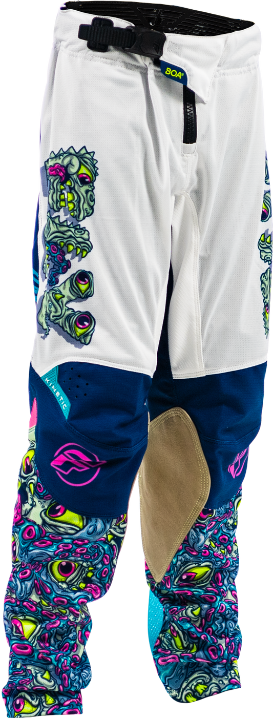 Fly Racing Yth Kinetic Mutant Mesh Pants White/Blue/Multi Size 22 - Kelly Motorsports
