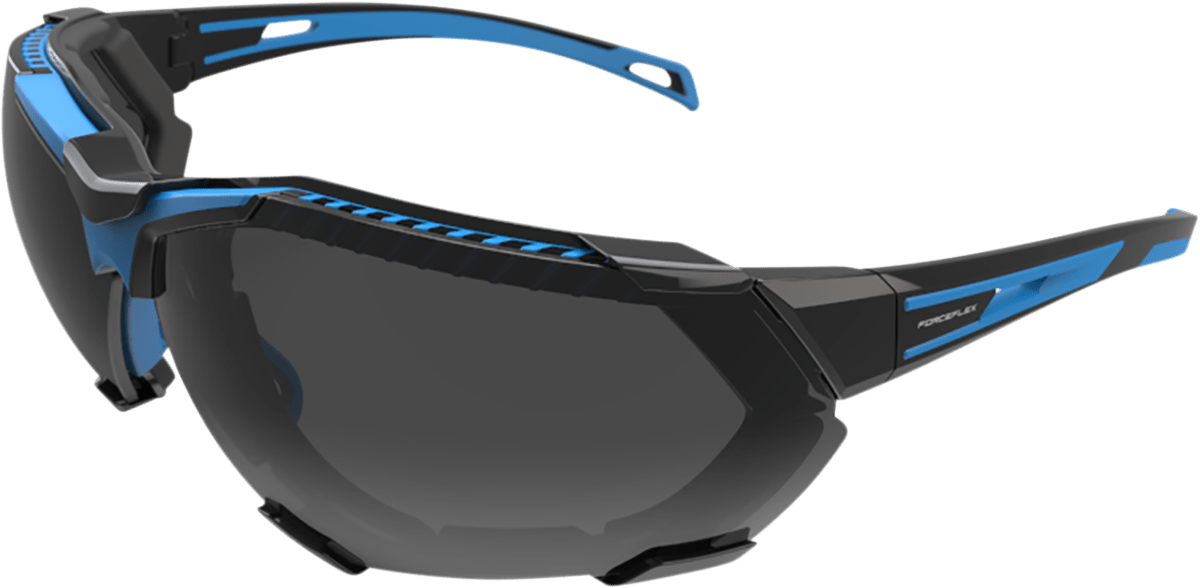 FORCEFLEX FF4 Sunglasses - Foam - Black/Blue - Smoke Lens FF4-01025-041 - Kelly Motorsports