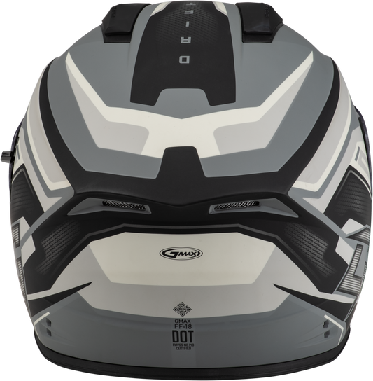 GMAX F1181817 FF 18 Drift Helmet Matte Grey/Silver/Black XL – DOT Approved Motorcycle Helmet with Sun Shade and Intercom Compatibility - Kelly Motorsports