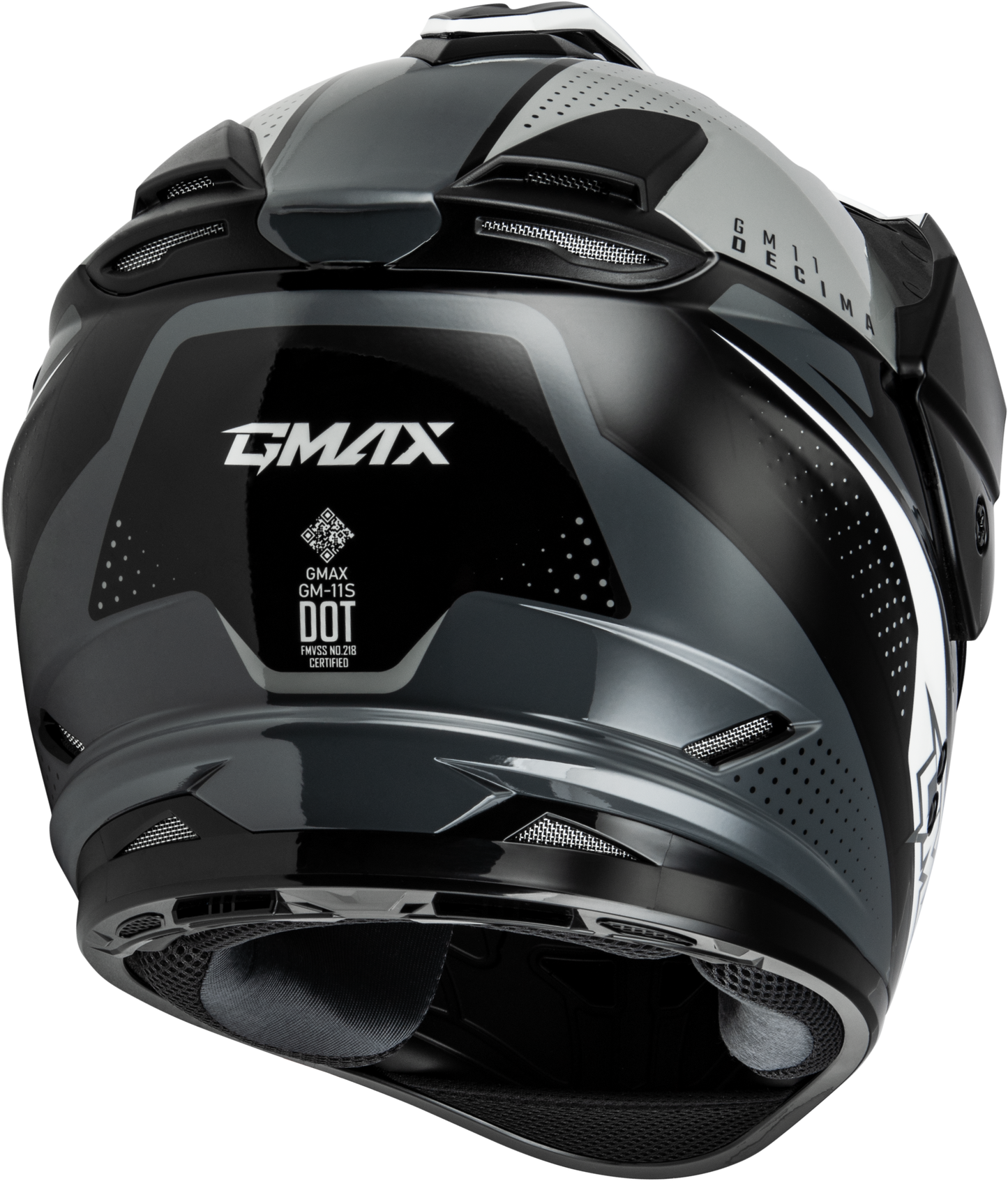 GMAX GM - 11 Decima Dual Sport Helmet Black/Grey/White XS - Kelly Motorsports