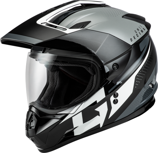 GMAX GM - 11 Decima Motorcycle Helmet - Black/Grey/White Large - Kelly Motorsports
