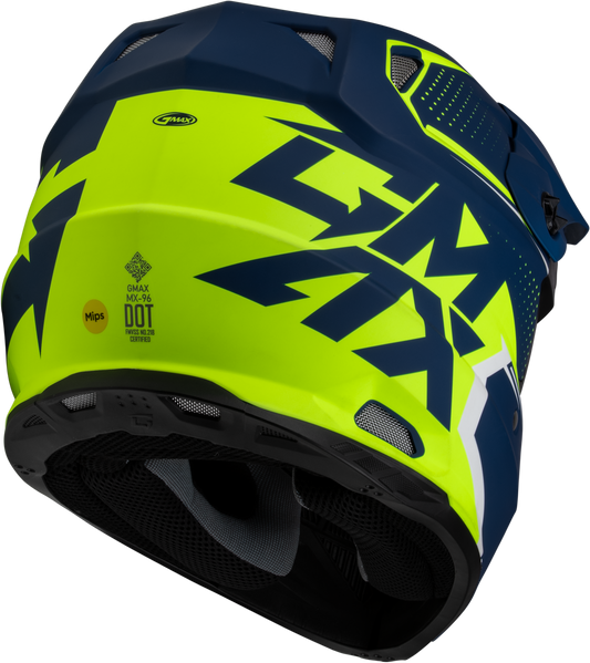 GMAX MX - 96 Matte Blue/Green Motorcycle Helmet with MIPS - Model D3962185 - Kelly Motorsports