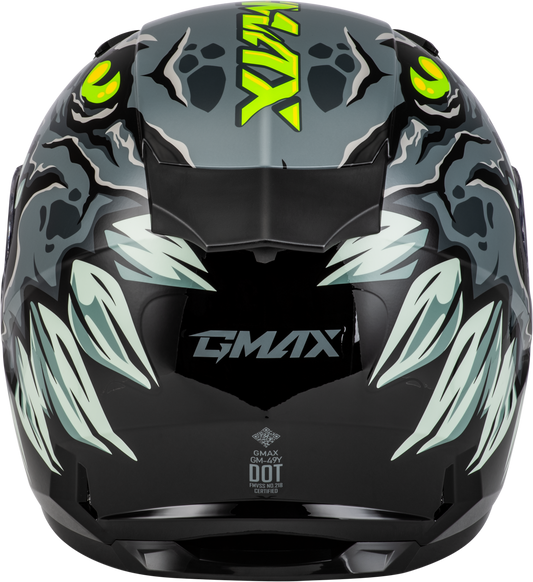 GMAX Youth GM - 49Y Drax Helmet Grey for Kids – Lightweight, Adjustable Fit, DOT Approved - Kelly Motorsports