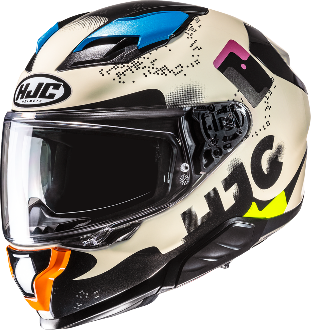 HJC F71 Faco MC28 Helmet with Smart Bluetooth System and Sun Visor - Kelly Motorsports