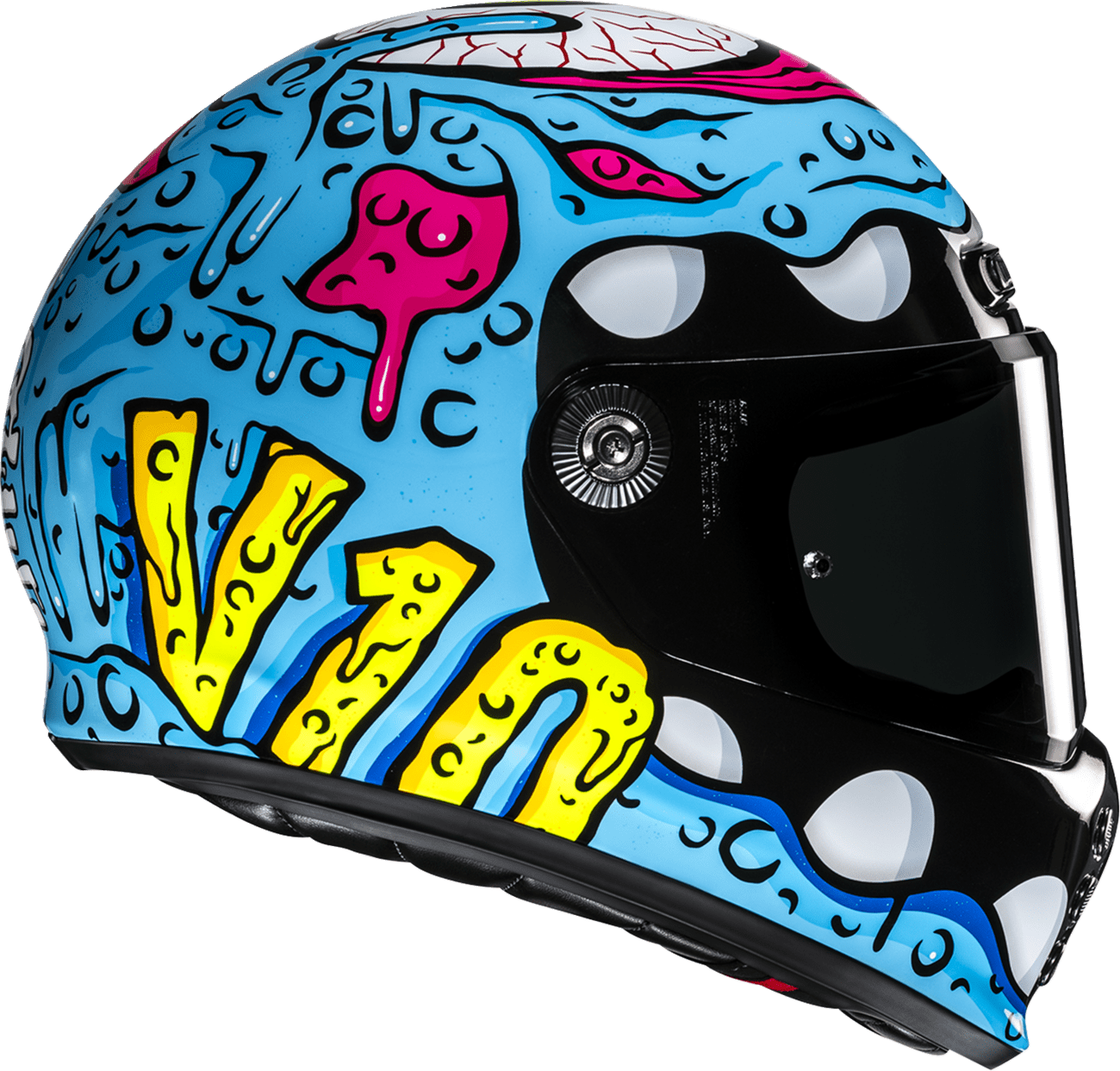 HJC V10 Helmet Squeeze MC28 with Fiberglass Shell and Bluetooth Compatibility - Kelly Motorsports