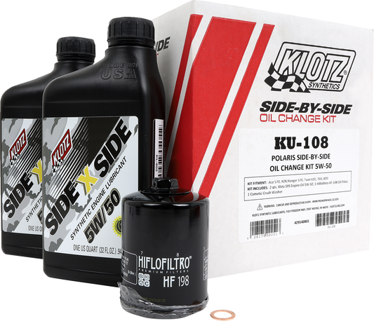 Klotz Oil KU - 108 Polaris Off - Road Engine Oil Change Kit (5W50) - Kelly Motorsports