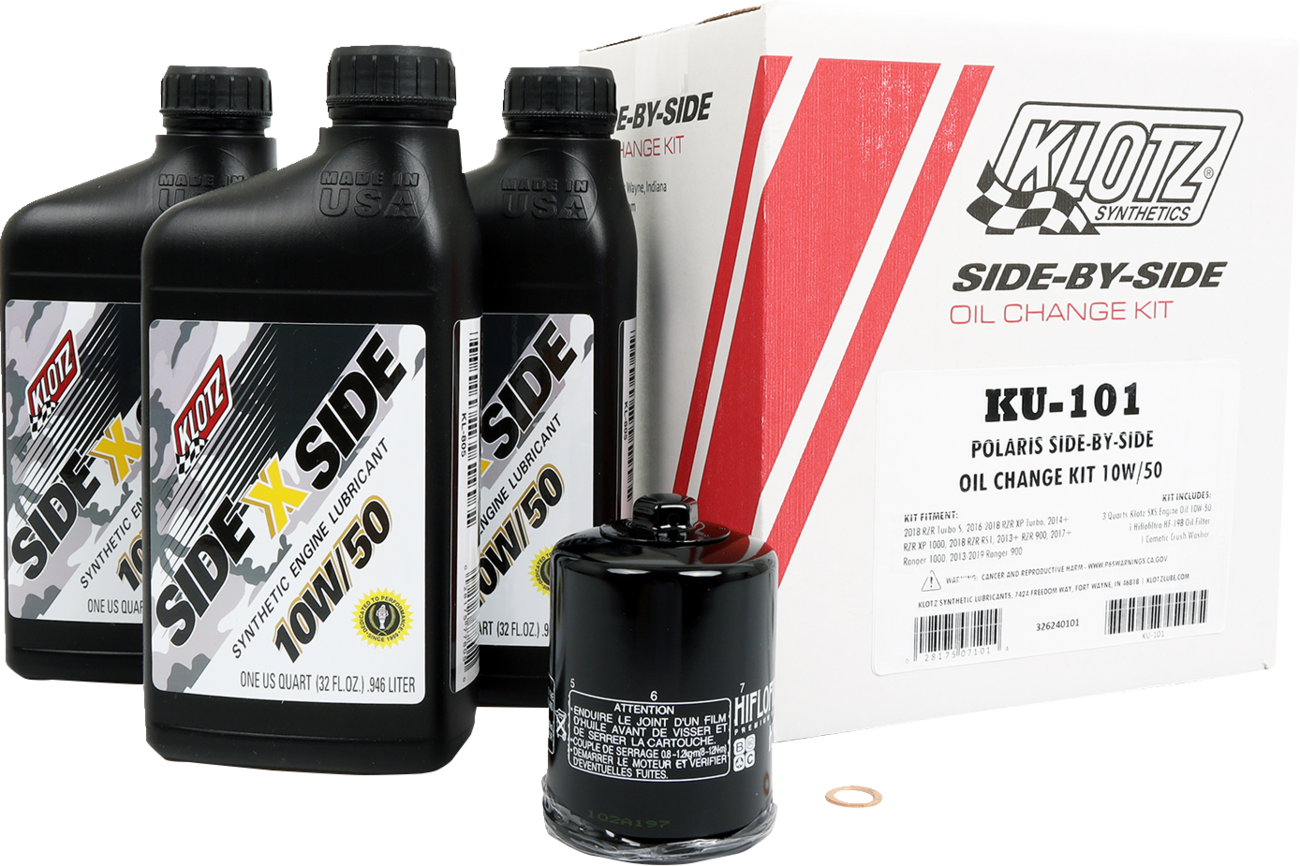 Klotz Oil Polaris SxS 10W/50 V - Twin Oil Change Kit - Part Number KU - 101 by Klotz Oil - Kelly Motorsports