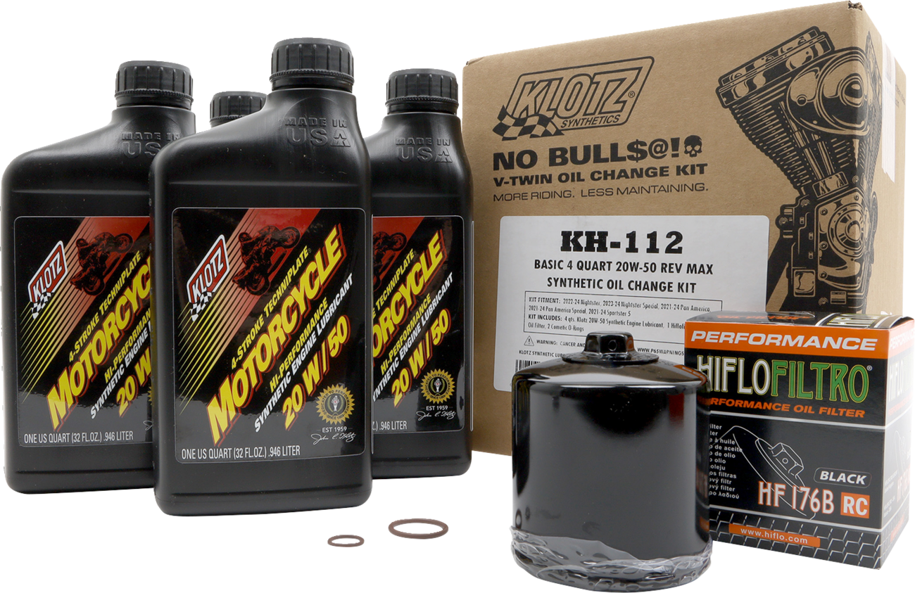 Klotz Oil Rev Max KH - 112 Oil Change Kit with Hiflofiltro Filter and Klotz 20W - 50 Synthetic Oil - Kelly Motorsports