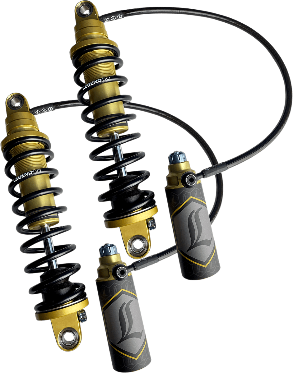 Legend Suspension Revo ARC Remote Reservoir Shocks - 13-Inch Heavy Duty - Gold (Part 1310-1907) - Kelly Motorsports
