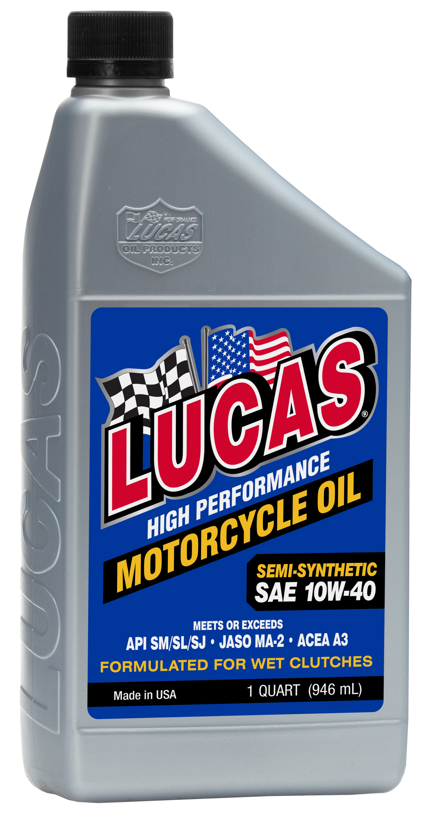 LUCAS Semi Syn HP Oil 10W - 40 4T – 1 Quart (Part Number 10710) - Kelly Motorsports
