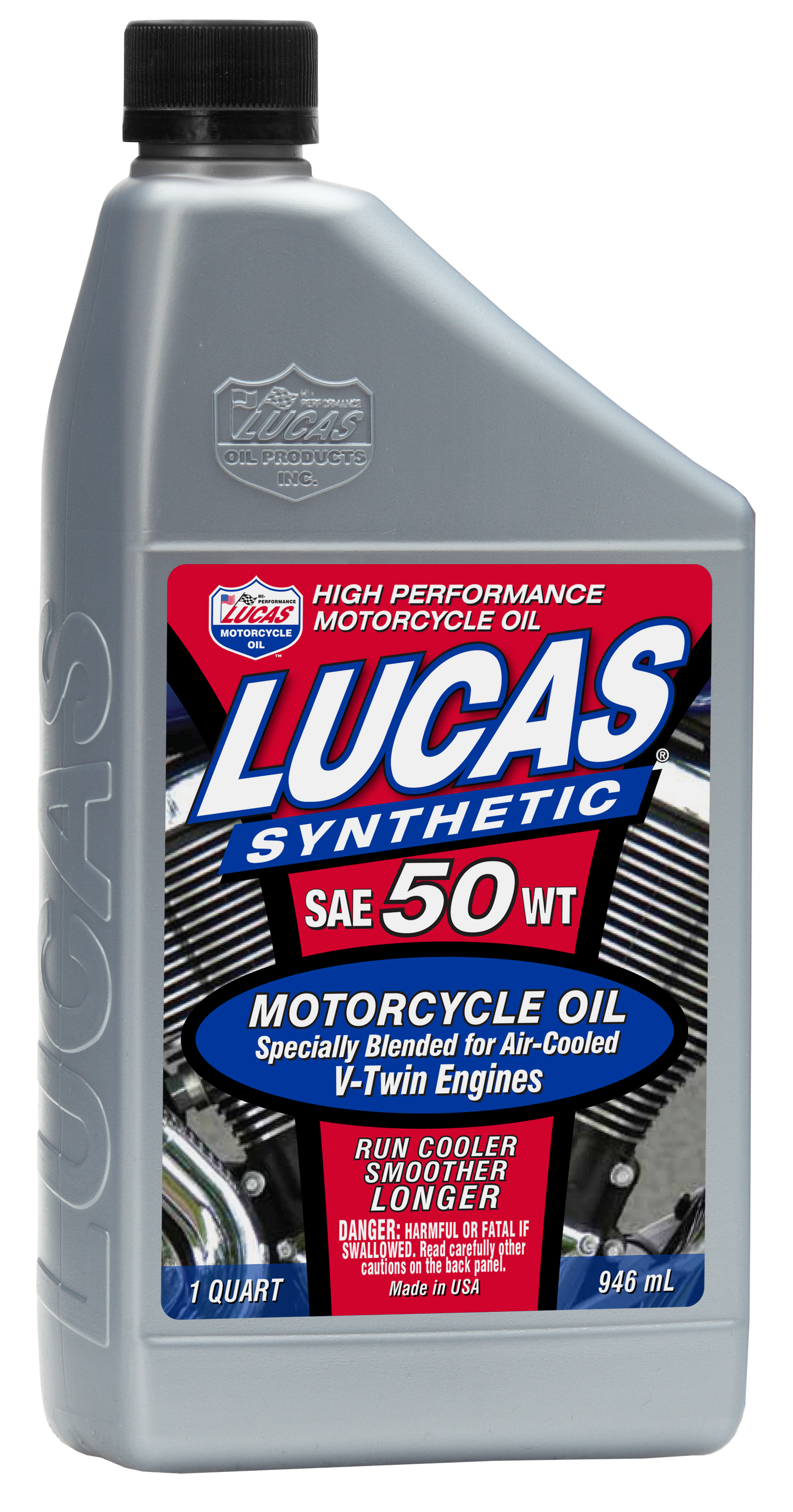 LUCAS Synthetic HP Oil 50W 4T 1 Quart - High - Performance Motorcycle Engine Oil - Kelly Motorsports