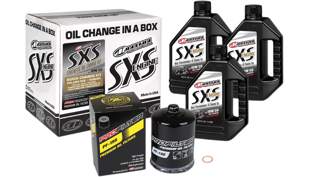 Maxima Racing Oil SXS Synthetic Oil Change Kit Polaris 10W-50 90-219013 - Kelly Motorsports