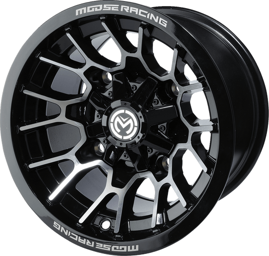 Moose Offroad 24x7 Black Wheel with Center Caps - Part 24147136GBMF54 - Kelly Motorsports