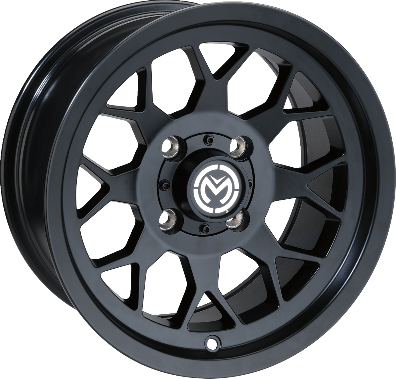 Moose Offroad 27X Wheel - 14x7 Inches, Black Finish, 4/156 Bolt Pattern - Part Number 27MO147156MB4 - Kelly Motorsports