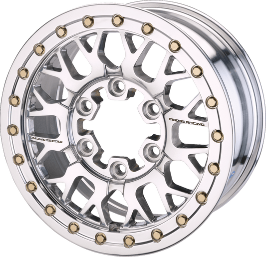 Moose Offroad 346X Beadlock Wheel - 15x7 Inch, 6-Lug, Silver Finish, Part Number 346BLMO 157655P54 - Kelly Motorsports