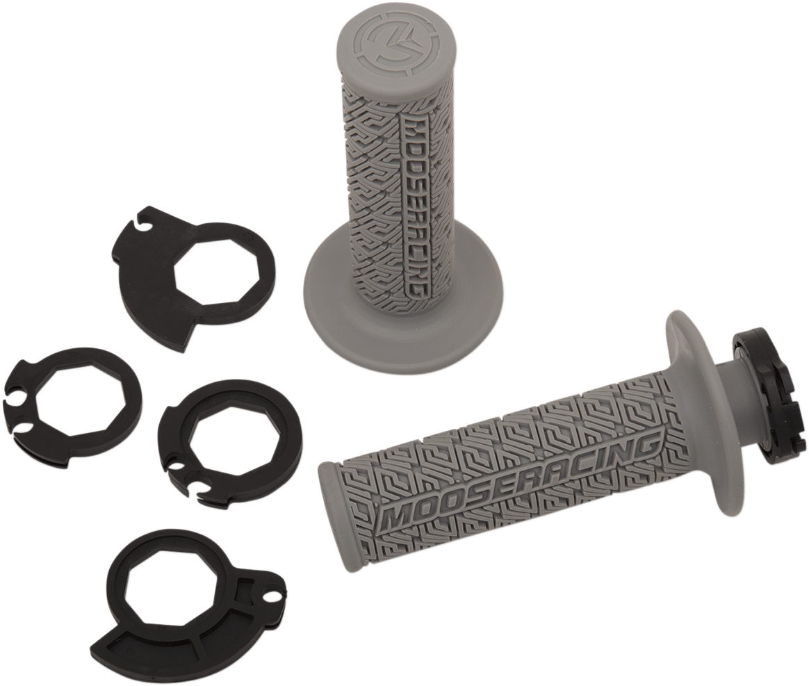 Moose Offroad 36 Series Lock-On Grips B36MRG-S - Gray and Silver for 2 & 4-Stroke Engines - Kelly Motorsports
