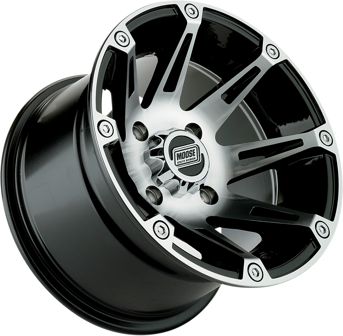 Moose Offroad 387X Rear Machined Black Wheel - 14x8 - 4/136 Bolt Pattern - Kelly Motorsports