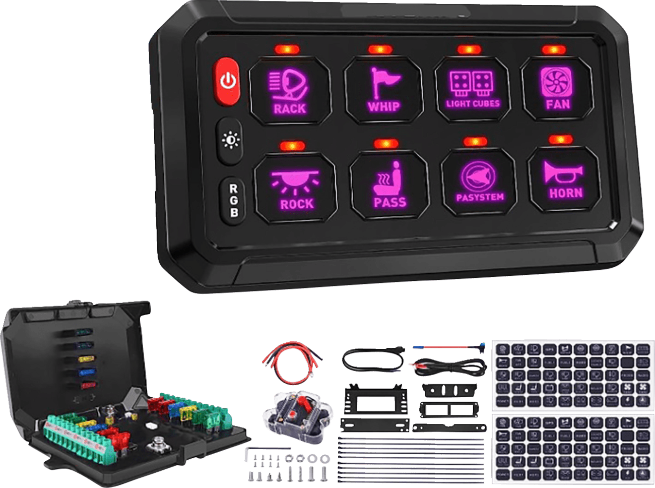 MOOSE OFFROAD 8-Position Dimmable LED Touch Control Panel 90-100-PU - Kelly Motorsports