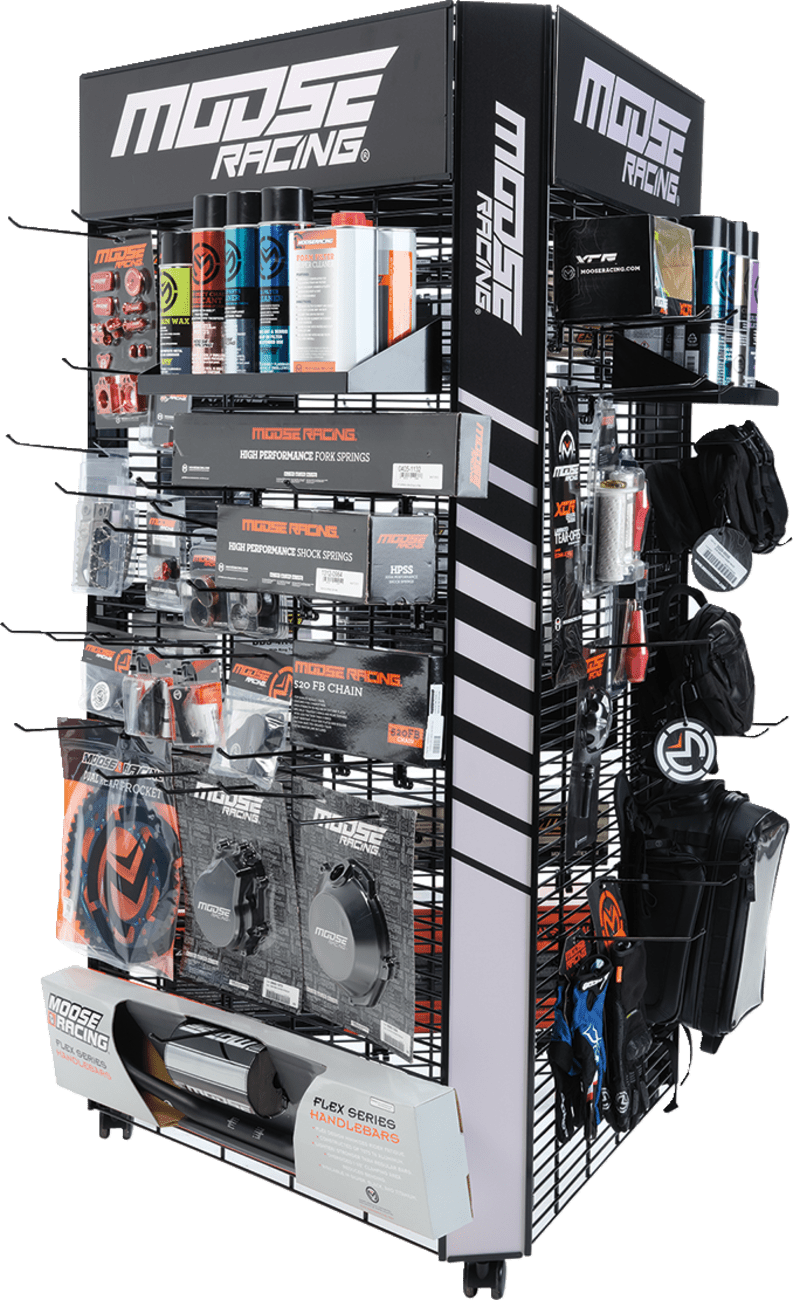 MOOSE OFFROAD Hardparts Display with 60 Hooks and 3 Shelves - Part Number 9903-0727 - Kelly Motorsports