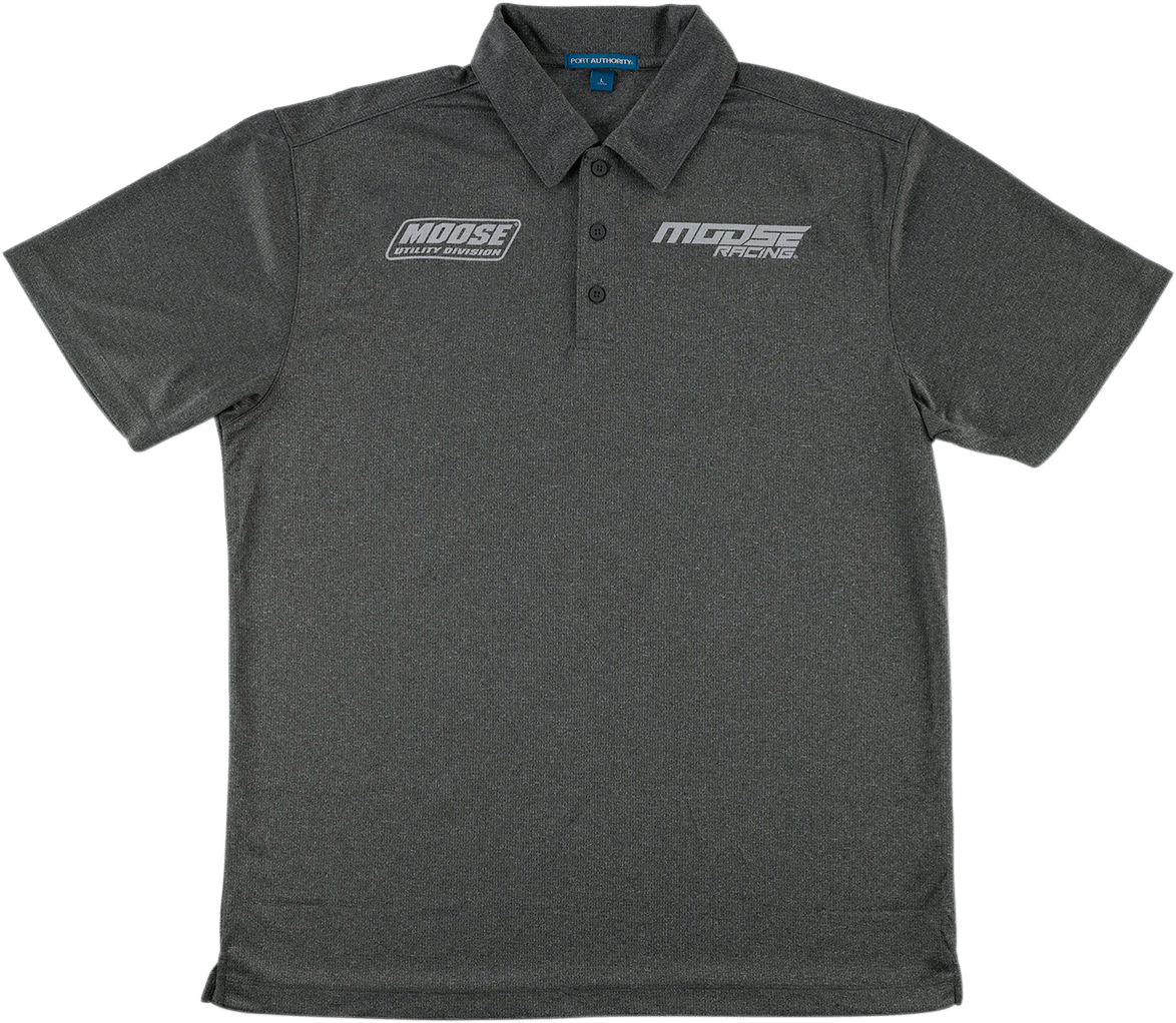 MOOSE OFFROAD Heather Charcoal Polo Shirt - Large (Part No. 3040-2656) - Kelly Motorsports