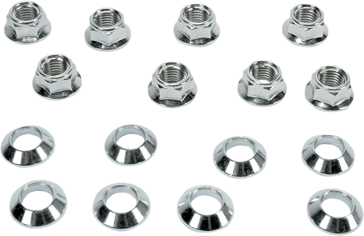 MOOSE OFFROAD Locking Chrome Lug Nuts with Tapered Bushings - 8 Pack for ATV 0223-0044M - Kelly Motorsports